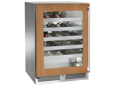 24" Perlick Outdoor Signature Series Wine Reserve Panel Ready Glass Door - HP24WO44L