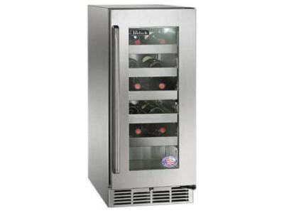 15" Perlick Outdoor Signature Series Wine Reserve Stainless Steel Glass Door Hinged Right - HP15WO43R