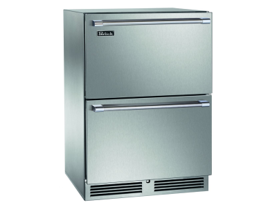 24" Perlick Outdoor Signature Series Undercounter Freezer Drawers with Stainless Steel Drawers - HP24FO45