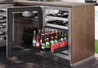 24" Perlick Outdoor Signature Series Right-Hinge Dual-Zone Wine Refrigerator in Stainless Steel Glass Door - HP24CO43RL