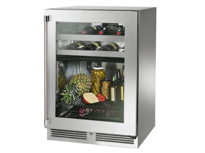 24" Perlick Outdoor Signature Series Right-Hinge Dual-Zone Wine Refrigerator in Stainless Steel Glass Door - HP24CO43R