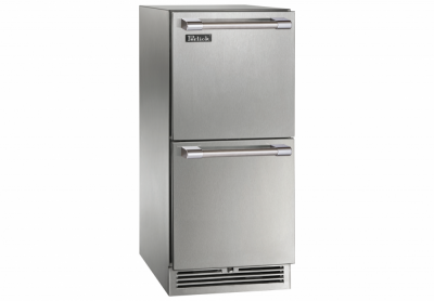 15" Perlick Signature Series Outdoor Refrigerated Drawers with 2.8 Cu. Ft. Capacity - HP15RO45DL