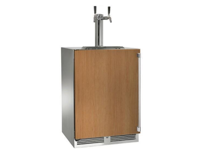 24" Perlick Outdoor Signature Series Left-Hinge Dual Tap Beverage Dispenser in Panel Ready - HP24TO42LL2
