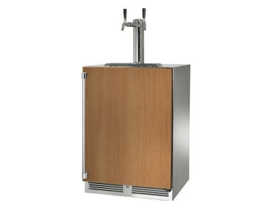24" Perlick Outdoor Signature Series Right-Hinge Dual Tap Beverage Dispenser in Panel Ready - HP24TO42R2