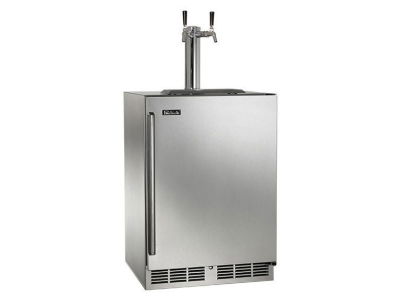 24" Perlick Outdoor C-Series Right-Hinge Beverage Dispenser in Solid Stainless Steel Door with 2 Faucet - HC24TO41R2