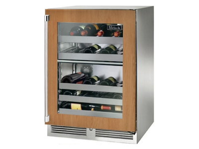 24" Perlick Outdoor Signature Series Right-Hinge Dual-Zone Wine Reserve in Panel Ready Glass Door - HP24DO44R