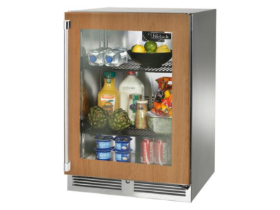 24" Perlick Outdoor Signature Series Right-Hinge Refrigerator in Panel Ready Glass Door with Door Lock - HP24RO44RL