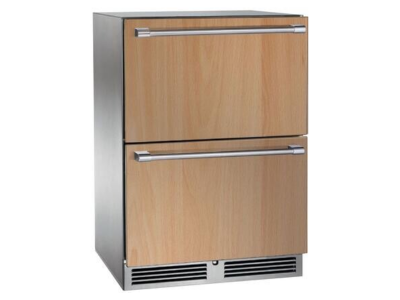 24" Perlick Outdoor Signature Series Refrigerated Panel Ready Drawers with Door Lock - HP24RO46DL