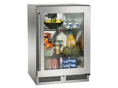 24" Perlick Outdoor Signature Series Right-Hinge Refrigerator in Stainless Steel Glass Door - HP24RO43R