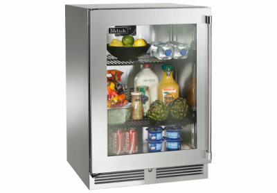 24" Perlick Outdoor Signature Series Left-Hinge Refrigerator in Solid Stainless Steel Door - HP24RO41L