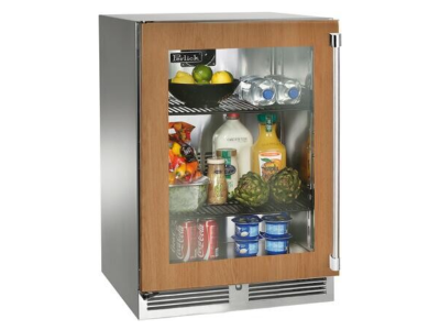 24" Perlick Outdoor Signature Series Left-Hinge Refrigerator in Panel Ready Glass Door with Door Lock - HP24RO44LL