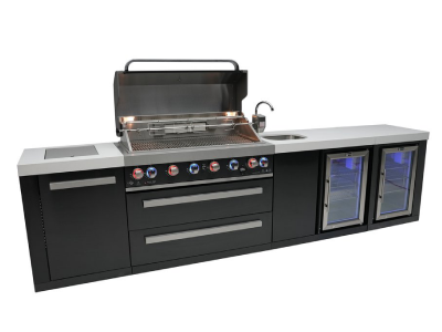 Mont Alpi 805 Deluxe Island Grill with a Beverage Centre and Fridge Cabinet - MAi805-BSSBEVFC