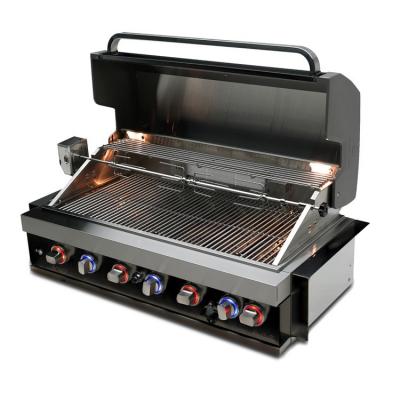 44" Mont Alpi Built-in 6 Burner Gas Grill in Black Stainless Steel - MABi805-BSS