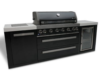 Mont Alpi 805 Island grill with a Fridge cabinet in Black Stainless Steel - MAi805-BSSFC
