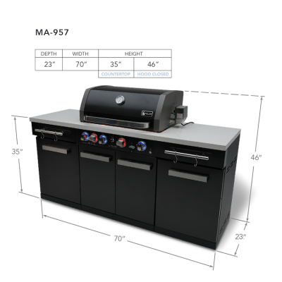 Mont Alpi Island Grill in Black Stainless Steel - MA-957