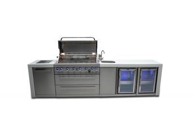 Mont Alpi  6 Burner Deluxe Island With a Beverage Center and Fridge Cabinet - MAi805-DBEVFC