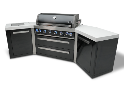 Mont Alpi 805 Island Grill with 45 degree Corners in Black Stainless Steel - MAi805-BSS45