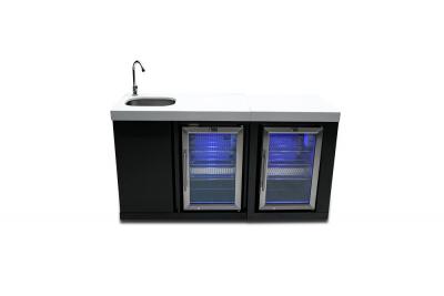 Mont Alpi Beverage Center and Fridge Cabinet in Black Stainless Steel - MA-BEVBSSFC