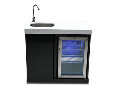 Mont Alpi Beverage center with Sink in Black Stainless Steel - MASF-BSS
