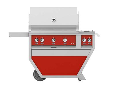 36" Hestan Outdoor Deluxe Grill with Double Side Burner - GSBR36CX2-NG-RD