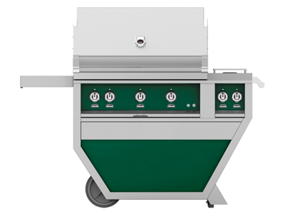 36" Hestan Outdoor Deluxe Natural Gas Grill with Double Side Burner in Grove - GABR36CX2-NG-GR