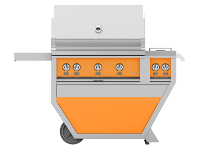 36" Hestan Outdoor Deluxe Natural Gas Grill with Double Side Burner in Citra - GABR36CX2-NG-OR