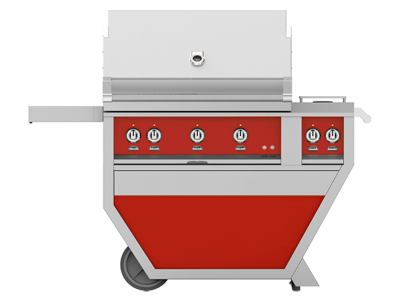 36" Hestan Outdoor Deluxe Natural Gas Grill with Double Side Burner in Matador - GABR36CX2-NG-RD