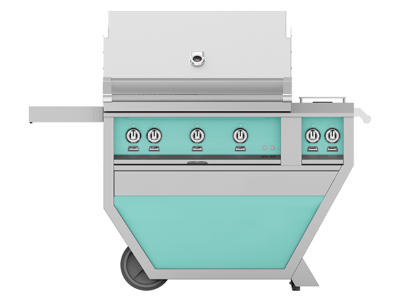36" Hestan Outdoor Deluxe Natural Gas Grill with Double Side Burner in Bora Bora - GABR36CX2-NG-TQ