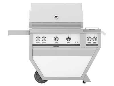 36" Hestan Outdoor Deluxe Natural Gas Grill with Double Side Burner in Froth - GABR36CX2-NG-WH