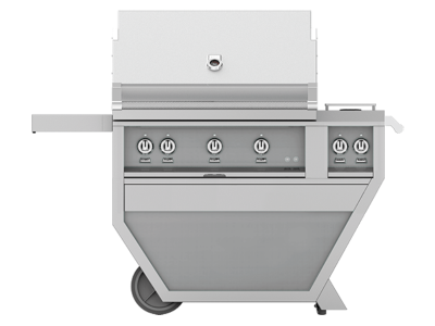 36" Hestan Outdoor Deluxe Natural Gas Grill with Double Side Burner in Steeletto - GABR36CX2-NG