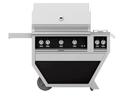 36" Hestan Outdoor Deluxe Natural Gas Grill with Double Side Burner in Stealth - GABR36CX2-NG-BK