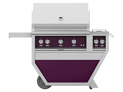 36" Hestan Outdoor Deluxe Liquide Propane Grill with Double Side Burner in Lush - GABR36CX2-LP-PP