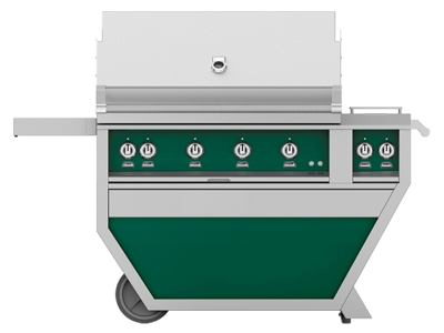 42" Hestan Outdoor Deluxe Natural Gas Grill with Double Side Burner in Grove - GABR42CX2-NG-GR