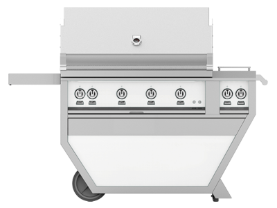 42" Hestan Outdoor Deluxe Natural Gas Grill with Double Side Burner in Froth - GABR42CX2-NG-WH