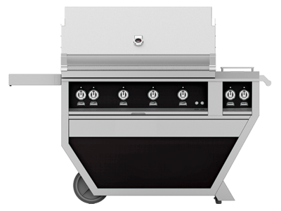 42" Hestan Outdoor Deluxe Natural Gas Grill with Double Side Burner in Stealth - GABR42CX2-NG-BK