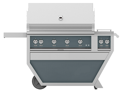 42" Hestan Outdoor Deluxe Natural Gas Grill with Double Side Burner in Pacific Fog - GABR42CX2-NG-GG