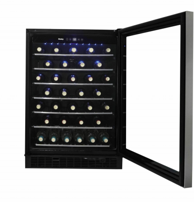 24" Danby 5.7 Cu. Ft. Built-in Wine Cooler in Black Stainless Steel - DWC057A1BSS