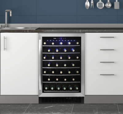 24" Danby 5.7 Cu. Ft. Built-in Wine Cooler in Black Stainless Steel - DWC057A1BSS