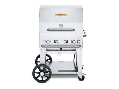 30" Crown Verity 4 Burners Natural Gas Mobile Grill Dome Package - CV-MCB-30RDP-NG