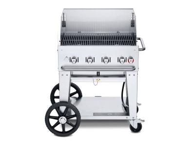 30" Crown Verity Natural Gas Windguard Package Mobile Grill - CV-MCB-30WGP-NG