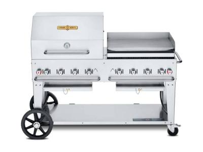 60" Crown Verity Liquid Propane Dome & Griddle Package Mobile Grill - CV-MCB-60RGP-LP
