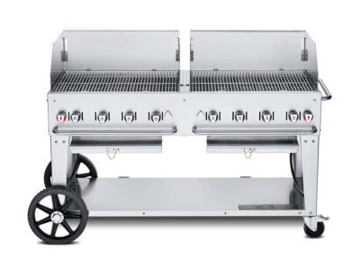 60" Crown Verity Liquid Propane Single Inlet Windguard Package Mobile Grill -  CV-MCB-60-SI50/100-WGP