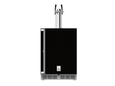 24" Hestan GFDS Series Outdoor Double Faucet Beer Dispenser - GFDSR242-BK