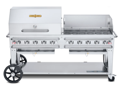 72" Crown Verity Liquide Propane Rental Grill with Dome and Windguard Package - CV-RCB-72RWP