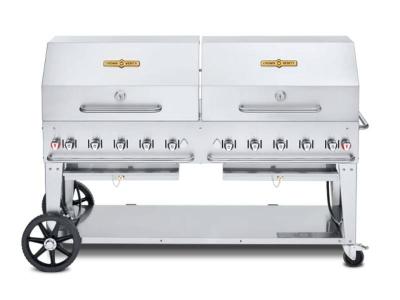 72" Crown Verity Liquid Propane Single Inlet Dome Package  Mobile Grill - CV-MCB-72-SI50/100-RDP