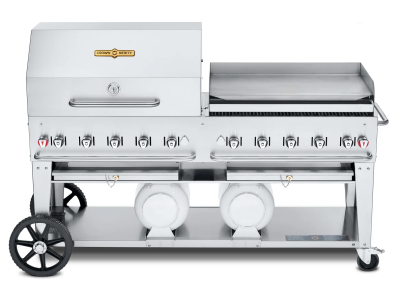 72" Crown Verity Liquide Propane Club Series Grill with Dome and Pro Griddle Package - CV-CCB-72RGP