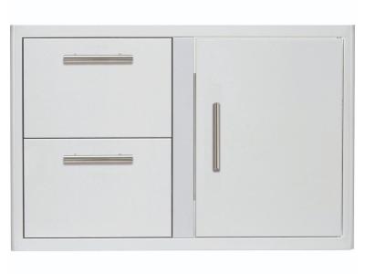 32" Blaze Access Door and Double Door Drawer Combo with Led Lighting and Soft Close - BLZ-DDC-R-LTSC