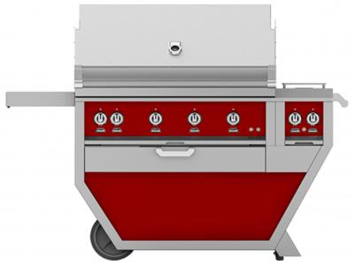 42" Hestan Outdoor Deluxe Natural Gas Grill With Double Side Burner - GSBR42CX2-NG-RD