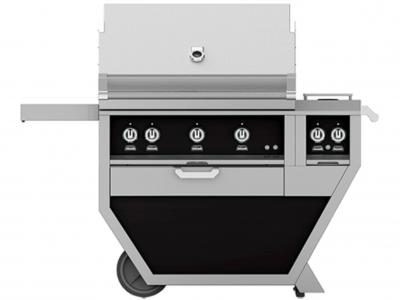 36" Hestan Outdoor Natural Gas Deluxe Grill with Double Side Burner - GMBR36CX2-NG-BK
