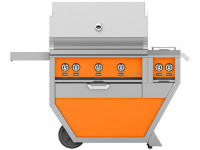 36" Hestan Outdoor Natural Gas Deluxe Grill with Double Side Burner - GMBR36CX2-NG-OR